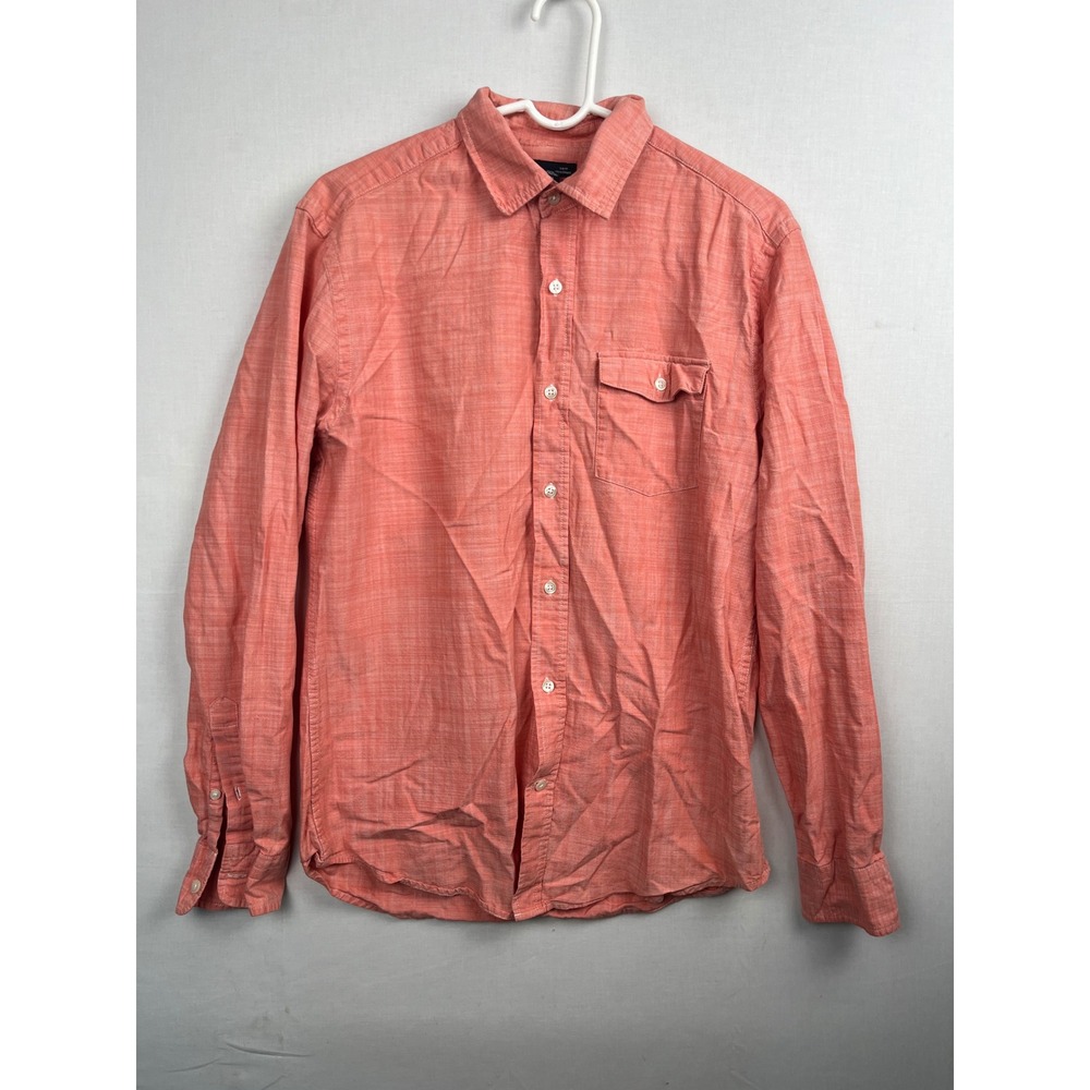 Gap Button Down Shirt Slim Fit Medium Coral‎ Orange Long Sleeve Pocket